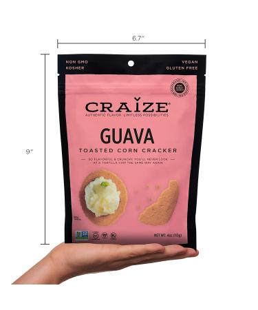 Craize Thin & Crunchy Guava Flavored Corn Crackers - Gluten-Free & Healthy 12oz (3 Pack) - Buy Online on GoSupps.com