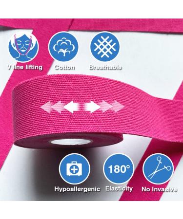 Face Lifting Tape - Sfuchin 2.5cm x 500cm Anti-Folding Multifunction Facial Tape - High Elastic Lip & Wrinkle Patches - 2 Rolls Pink for Instant Lift & Smooth Skin - Buy Online on GoSupps.com