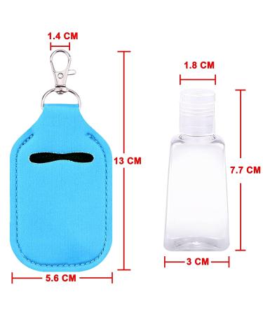 Duufin 40 Piece Hand Sanitizer Keychain Holders Set - 20 Holder Bulk & 20 Empty Travel Bottles - Colorful Patternless Design - Buy Online on GoSupps.com