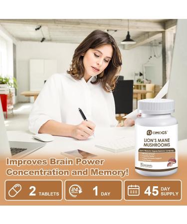 OMOGS Mushroom Complex Supplement Capsules 10:1 Extract Lions Mane Supplement with Cordyceps Reishi for Brain Health Memory Support Focus & Immune System - Buy Online on GoSupps.com