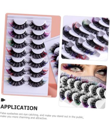 minkissy 7 Pairs Fake Eyelashes False Lashes Curl Lash Extensions Individual Lashes False Eyelashes Makeup Eyelashes Lash Clusters with Color Fake Lashes Make up Extend Chemical Fiber - Buy Online on GoSupps.com