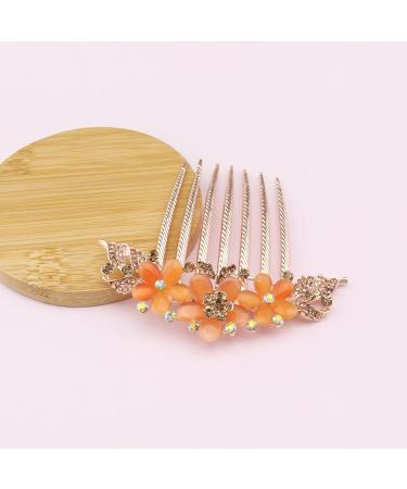 SG Store Flower Hair Comb Rhinestone Wedding Bride Headpiece Hair Ornament Decorative Hair Accessories for Women and Girls Hairstyles Champagne - Buy Online on GoSupps.com