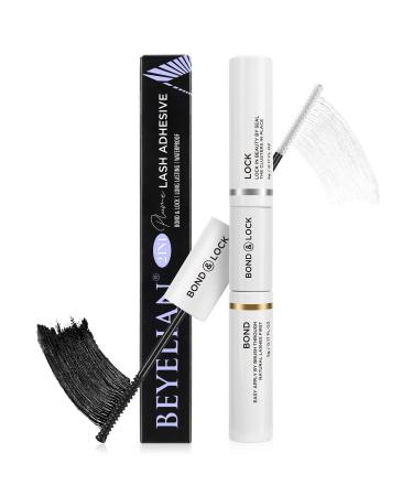 BEYELIAN Lash Bond and Seal, Cluster Lash Glue for Individual Cluster Lashes DIY Eyelash Extensions Latex Free Aftercare Sealant with Mascara Wand Super Strong Hold 48 Hours 1 Count (Pack of 1) Lash Bond and Seal