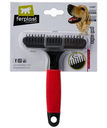 Ferplast Rechenkamm for dogs GRO 5872 rotating rounded teeth ideal for the subjugation of animals with medium and long hair 15.5 x 11 x 3.3 cm black 1 piece (1 Pack)