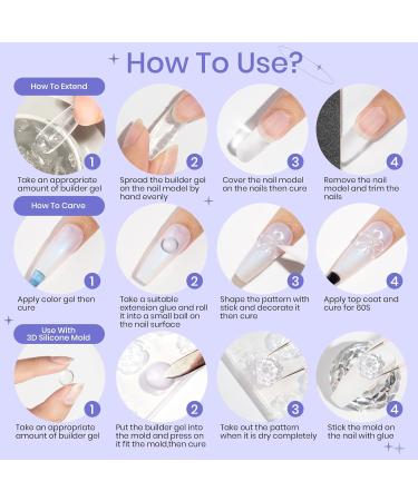 Supwee 60g Solid Builder Gel for Nail Polish | Multifunctional Clear Nail Extension Gel | Non-Stick 3D Sculpture Builder Gel - Buy Online on GoSupps.com