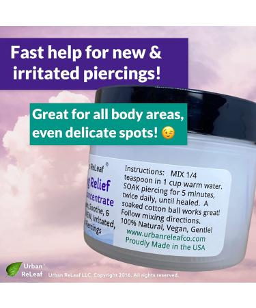 Urban ReLeaf Piercing Relief Sea Salt Concentrate Clean, Soothe, and Heal Irritated Piercings Safely - Buy Online on GoSupps.com