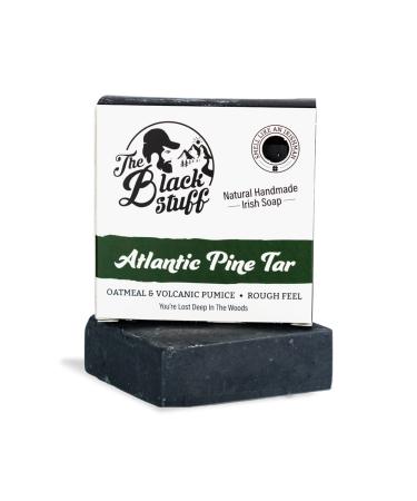 Pine Tar Soap For Men - Mens Natural Soap - Longer Lasting Handmade All Natural Mens Soap - Bar Soap With Pine, Basil And Orange - Mens Natural Bar Soap With Activated Charcoal Volcanic Pumice