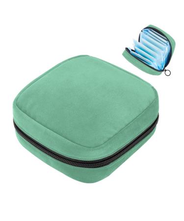 Pure light green women's napkins-storage bag menstrual pad bag portable menstrual cup pocket with zipper for teenagers girls women women