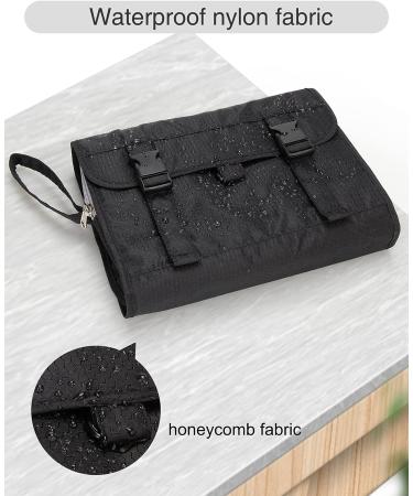 Relavel Waterproof Hanging Toiletry Bag for Men and Women - Large Travel Shaving and Makeup Organizer in Black - Buy Online on GoSupps.com