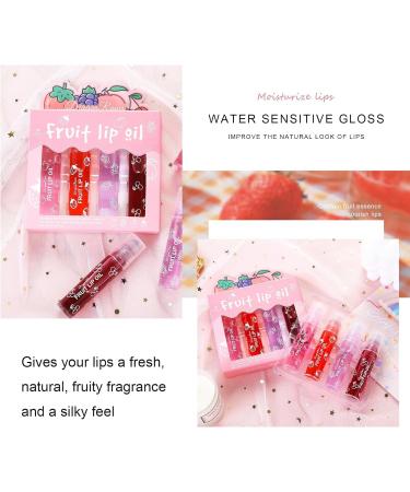 4Pcs Roll On Lip Oil Hydrating Lip Gloss Set Lip Shine Fruit Lip Gloss Transparent Plumping Lip Gloss Natural Shiny Crystal Jelly Liquid Lipstick Long Lasting Lip Care for Women & Girl (4 PCS A001) - Buy Online on GoSupps.com