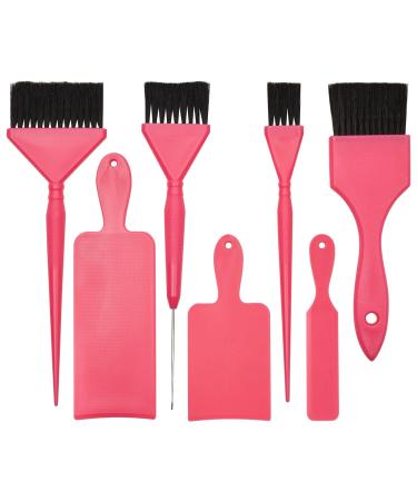 Balayage Kit with Highlighting Board and Hair Dye Brushes (Pink, 3 Sizes, 7 Piece Set)