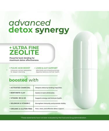 2300 MG Pure Zeolite Cleanse Ultra-Fine Clinoptilolite Zeolite Detox Activated Charcoal & Bentonite Clay Liver & Gut Detox Cleanse Toxin Flush Digestive Max Absorption 90 Vegan Capsules - Buy Online on GoSupps.com