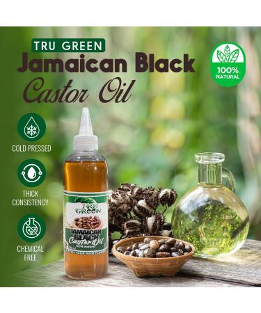 Tru Green Jamaican Black Castor Oil (8 Oz) - Pure Lightly Roasted Stimulates Hair Growth & Moisturizes Skin for All Hair Types - International Shipping Available - Buy Online on GoSupps.com