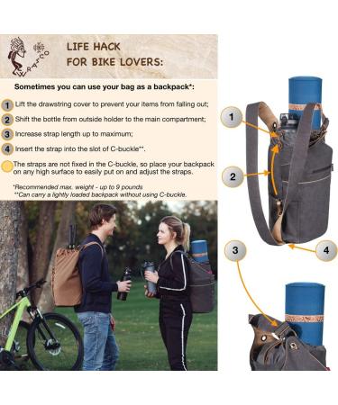 WRASCO Convertible Yoga Mat Bag - Large Canvas Carrier for Women & Men, Grey L-Sport - Buy Online on GoSupps.com