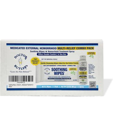 Dr. Butler's Natural Wipes & Hemorrhoid Spray Bundle: Itch Relief & Swelling Treatment - Buy Online on GoSupps.com
