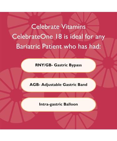 Celebrate Vitamins CelebrateONE 18 Chewables 18mg Iron - Once Daily Bariatric Multivitamin Essential Vitamins & Minerals - Gastric Bypass & Sleeve Gastrectomy Supplement - Black Cherry (90 Tablets) 90 Count (Pack of 1) - Buy Online on GoSupps.com
