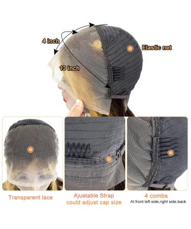 Weiqi 13x4 Highlight Bob Wig Human Hair | Ombre 4/27 Lace Front Wig for Women | Pre Plucked 12 Inch Honey Blonde HD Lace Wig - Buy Online on GoSupps.com