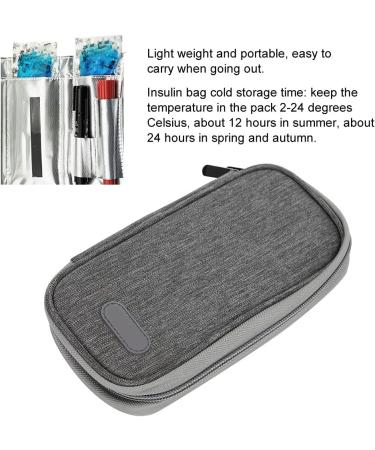 Insulin Cooler Bag Travel Case - Multi Layer Oxford Fabric Diabetic Supplies Medication Cooler (Gray) - Buy Online on GoSupps.com