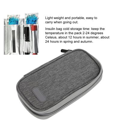 Insulin Cold Storage Bag - Waterproof Portable Cool Bag for Patient Care | Black Bottom Red Flower Design | Imported Oxford Cloth Material | Grey Color - Buy Online on GoSupps.com