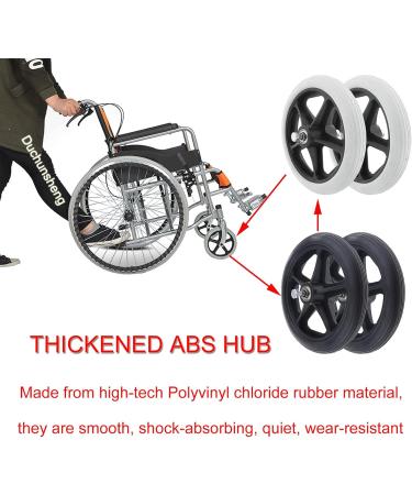 2 Pcs Wheelchair Fronter 6" 7" 8" Front Wheel & Solid Tyre 2" (50 Mm) Hub Width Wheel Replacement for Wheelchair Replacement Rollator Accessories Anti-Slip Rubber Wheel/Black/15Cm(6 Inc 15Cm(6 Inch) Black - Buy Online on GoSupps.com
