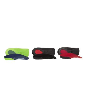 PRO 11 WELLBEING 1 Pair of Slim Fit 3/4 Orthotic Insoles with Heel Pad for Plantar Fasciitis (9/10.5 UK Pink) 9/10.5 UK Pink