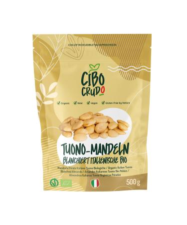 Neulabs SRL Tuono Organic Peeled Almonds NonBitter 500 g Organic Raw Sicilian Almonds Not Roasted Source of Calcium and Vitamin E Dried Fruit from Sicily Almonds blanched 500 g 1 pack