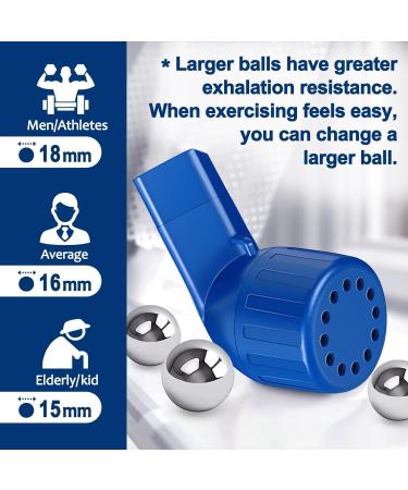 Lung Exerciser - Acapella Flutter Valve Device for Mucus Clearance & Lung Expansion | Breathing Trainer for Recovery - Dark Blue-e - Buy Online on GoSupps.com