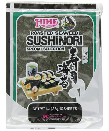 Hime Seaweed Sushi Nori, 10 Sheets, Net. Wt.,1 Ounce (Pack of 1)