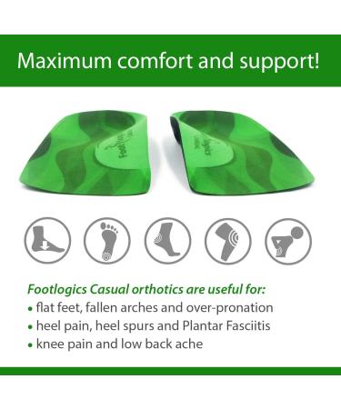 Footlogics 3/4 Length Orthotic Insoles for Plantar Fasciitis & Flat Feet - Casual Wear (Size M) - Buy Online on GoSupps.com