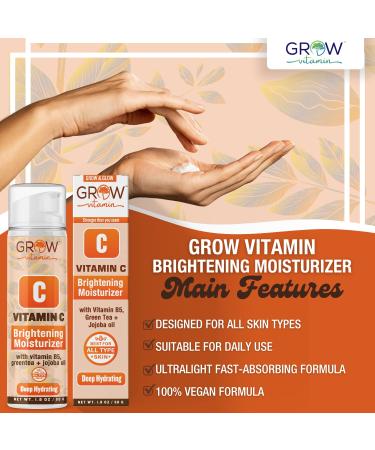 True Skin Vitamin C Face Moisturizer - Brightening Anti Aging Cream with Vitamin B5, E, Jojoba Oil, Aloe Vera & Green Tea - 1.8 fl oz - Buy Online on GoSupps.com