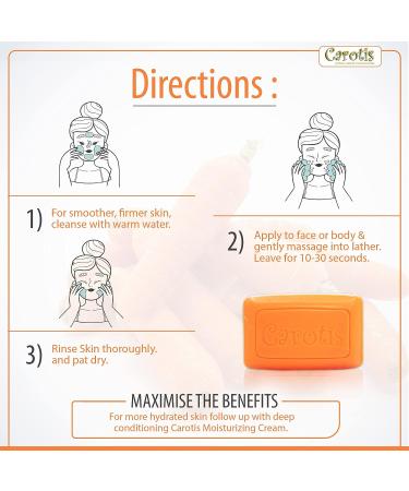 Carotis Beauty Soap 80g - Refreshing Skin Cleanser with Carrot Oil, Glycerin, Beta Carotene, Vitamin A, and Olive Oil - Buy Online on GoSupps.com