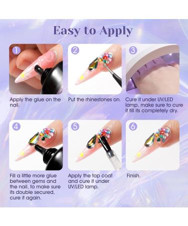 ROSALIND Rhinestone Glue for Nails - 30ml Super Strong Adhesive Gel for Nail Art Jewelry & Diamonds - Perfect Gift for Women - Buy Online on GoSupps.com