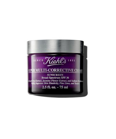 Kiehl's Super Multi-Corrective Cream SPF 30 Anti-aging Face Moisturizer for All Skin Types UV Sunscreen Protection Reduces Fine Lines & Wrinkles Firms Skin Improves Skin Texture 2.5 Fl Oz / 75 ml