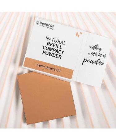 Benecos Natural Beauty Organic Cosmetics - Vegan Talc-Free Refill Compact Powder in Warm Desert 04 - Buy Online on GoSupps.com