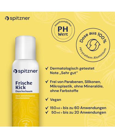 Spitzner Citrus Cedar Shower Foam 3 x 150 ml wellness shower gentle cleansing foam dermatologically tested vegan and skinfriendly ideal after exercise - Buy Online on GoSupps.com