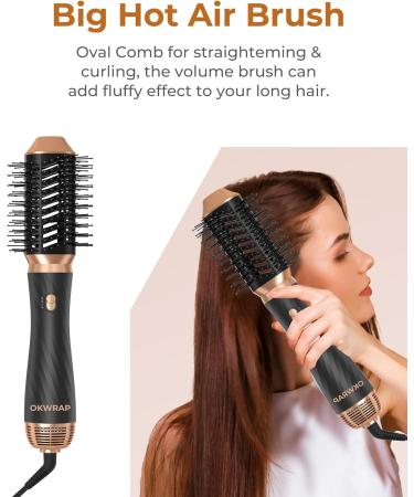 6 in 1 Air Styler - Versatile Airstyler with 6 Attachments for Drying Smoothing Curling & Volume - Black | Perfect for All Hair Types - Buy Online on GoSupps.com