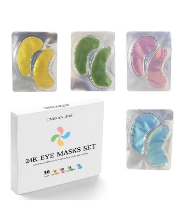 Buy 24K Gold Under Eye Patches - 36 Pairs with Hyaluronic Acid Rose & Aloe Vera for Dark Circles & Refreshing Skin Care - Buy Online on GoSupps.com