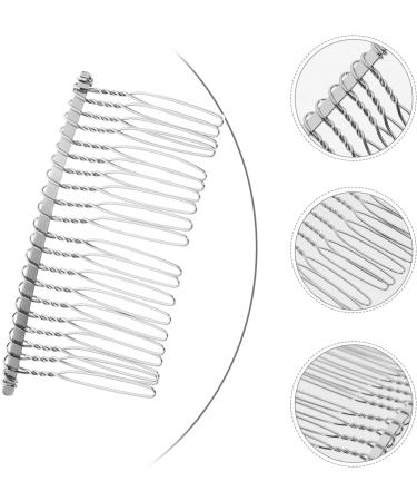 FRCOLOR 8cm Silver Metal Veil Comb - Hair Side Combs - Hair Clip for Women Wire Bridal Veil Hair Clip Comb DIY Wedding Veil Hair Accessory - Buy Online on GoSupps.com