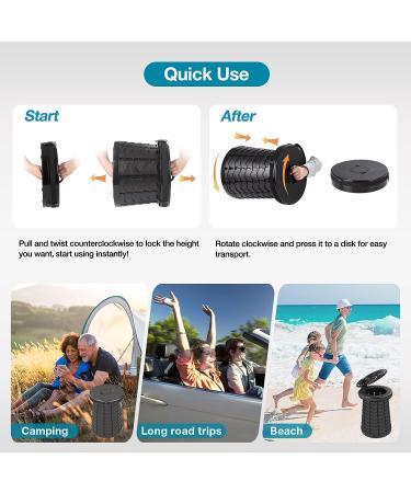 TRIPTIPS Upgrade XXL Retractable Portable Camping Toilet - Height Adjustable, Foldable & Collapsible Stool for Adults and Kids - Buy Online on GoSupps.com