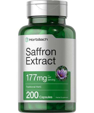 Saffron Extract Capsules | 177 mg 200 Count | Non-GMO, Gluten Free Supplement | by Horbaach - Buy Online on GoSupps.com