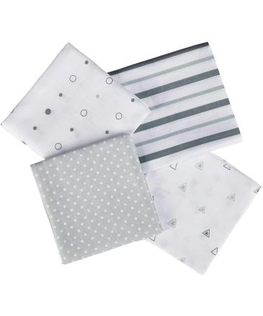 Bornino 4-Pack Muslin Nappies 80x80 cm - Grey/White | Soft Absorbent & International Shipping Available - Buy Online on GoSupps.com