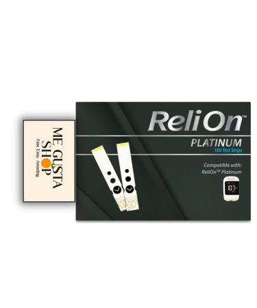 ReliOn Platinum Blood Glucose Test Strips 100 Count + Me Gustas Stickers