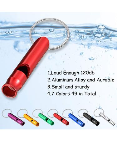 49 Piece Emergency Whistle Keychain Set Aluminum Survival Whistle for Camping, Hiking, Boating 7 Colors - Buy Online on GoSupps.com