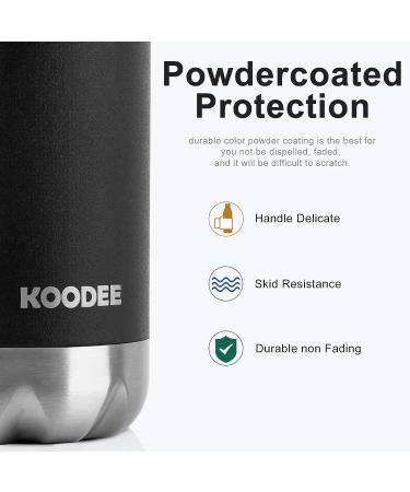 Koodee 9oz Small Stainless Steel Vacuum Insulated Water Bottle for Kids - Matte Black | Leak Proof & Double Wall Insulation - Buy Online on GoSupps.com