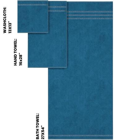 COTTONIA Hotel Style Collection 100% Turkish Cotton Towels - 6 Piece Set in Air Force Blue | Super Absorbent, Luxurious, and Durable - Buy Online on GoSupps.com