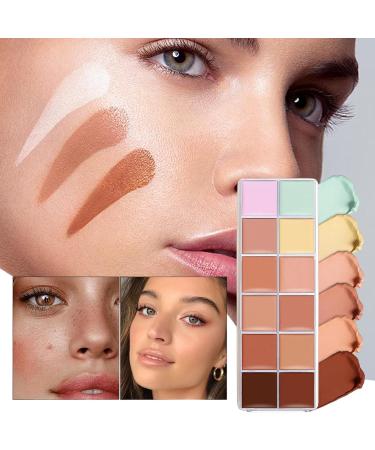  Fogukier Foundation Concealer Palette | 12 Shades Palette with Creamy Texture and Easy Fusion High Coverage Fusionable Creamy Texture for Young Women Girls Family Friends - Buy Online on GoSupps.com