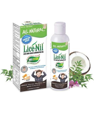 Lice-Nil Natural Head Lice Treatment Oil Kit - Kills Super Lice & Eggs - 4 FL OZ - Non Toxic & Pesticide Free - Complete Lice Eliminator Kit - Buy Online on GoSupps.com