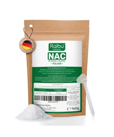 Raibu NAC powder 160g per bag for more than 6 months-NAC Acetyl L-Cystein in the best quality-N-acetyl cysteet powder 100% and without additives in Germany produced 160 g - Buy Online on GoSupps.com