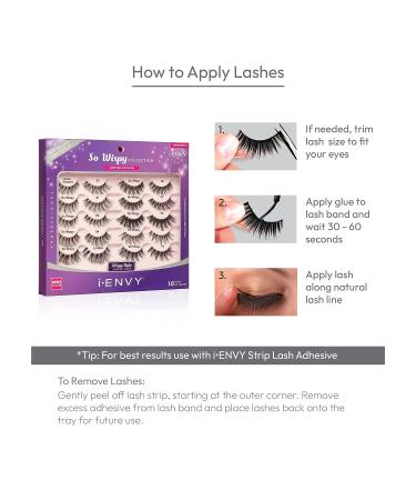 iENVY by KISS So Wispy Collection: 10 Best Natural & Dramatic Wispy Style False Lashes - Human Hair Fake Eyelashes - Buy Online on GoSupps.com
