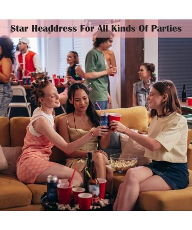 Colourful StarMoon Headband Birthday Party Hair Hoop Glitter Fashion Hair Accessory Wedding Princess Crown Headdress For Birthday Party Cosplay Costume - Buy Online on GoSupps.com